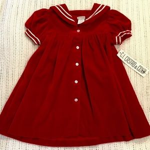 CI Castro & Co red velvet sailor dress - NWT